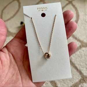Fossil Flex Knot Rose Gold-Tone Steel Necklace